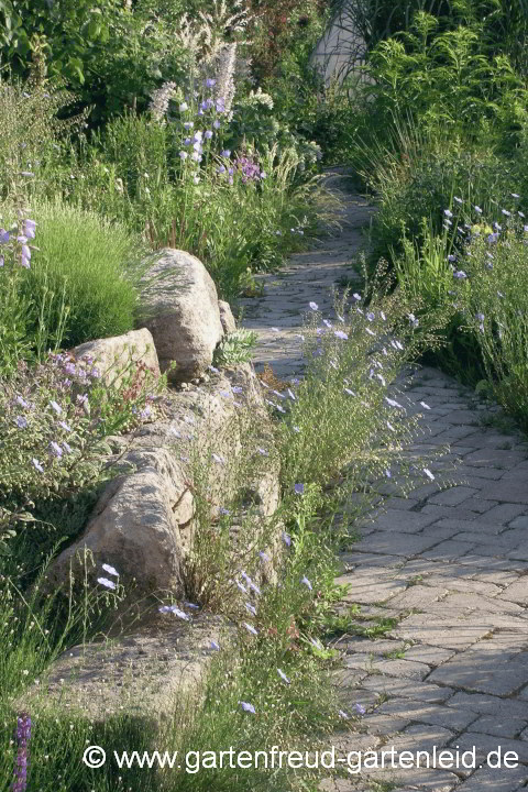 Auch Pflaster sollte zum Steingartengestein passen